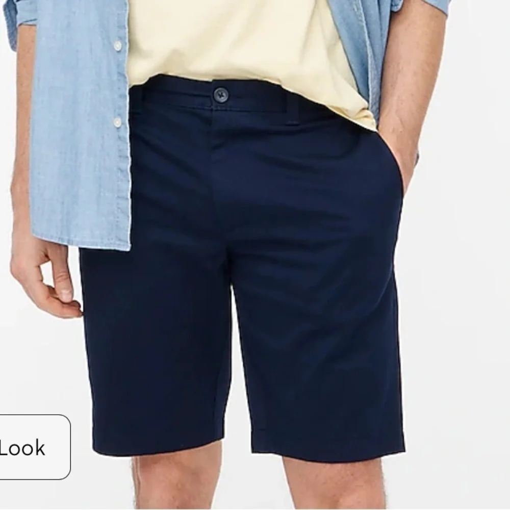 J. Crew Factory 11" flex chino short Navy size 30‎ NWT